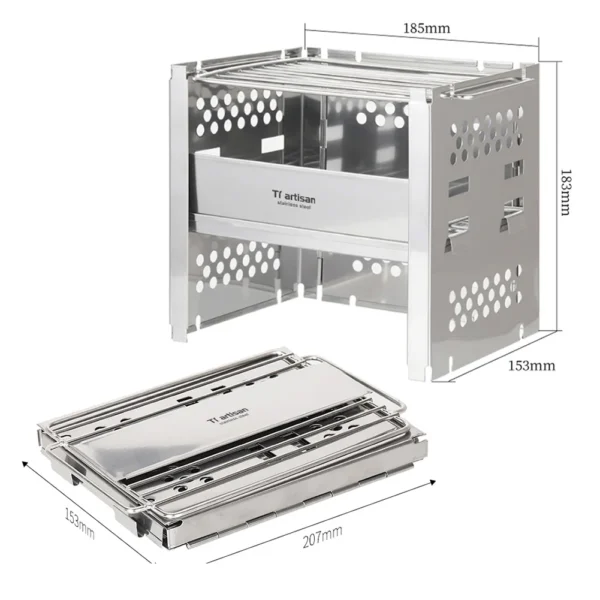 Réchaud à Bois Portable – Gril de Camping Multifonction – Image 2