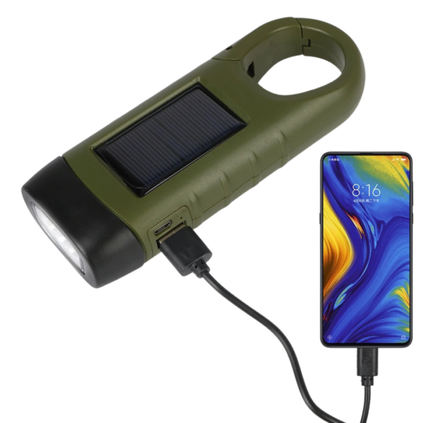 Lampe de Poche Solaire à Manivelle - 3 LEDs – Image 8