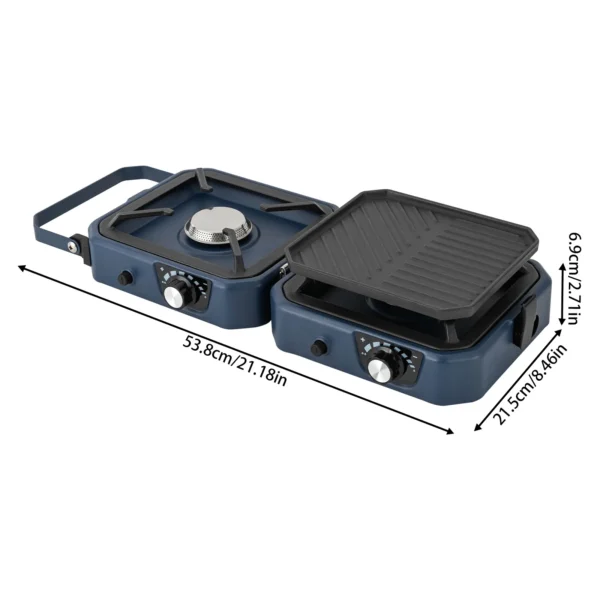 Réchaud de Camping Pliable 2 Feux - Cuisine Outdoor Polyvalente – Image 4