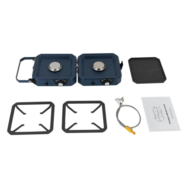 Réchaud de Camping Pliable 2 Feux - Cuisine Outdoor Polyvalente – Image 5