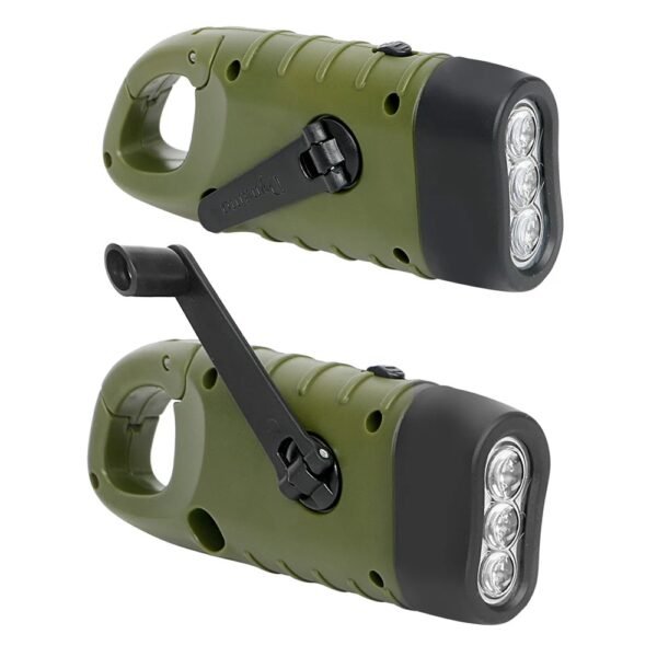 Lampe de Poche Solaire à Manivelle - 3 LEDs – Image 2