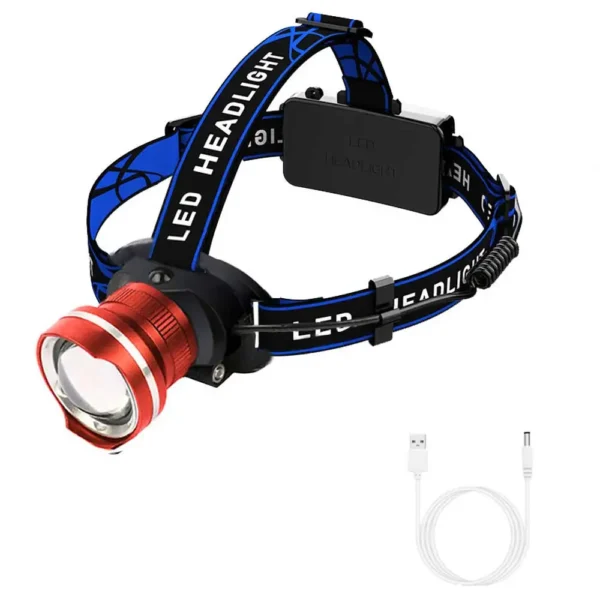 Lampe Frontale 4 LED – Zoomable, Étanche IPX4 – Image 8