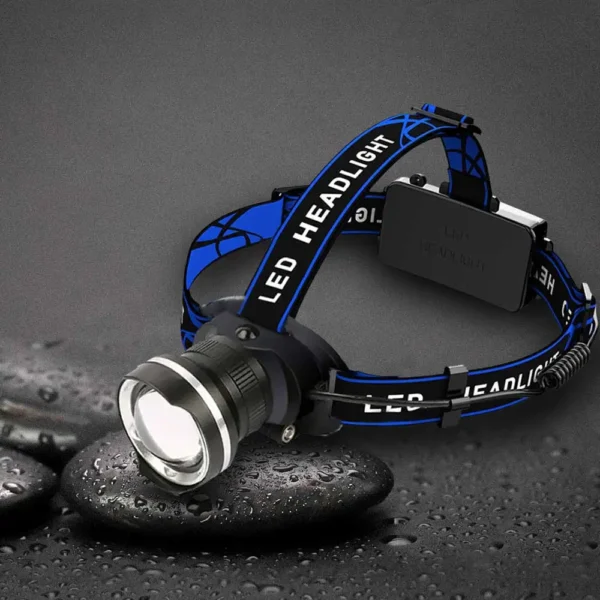 Lampe Frontale 4 LED – Zoomable, Étanche IPX4 – Image 2
