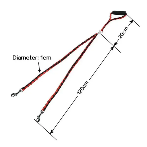 Laisse Double pour Chiens – 1,4m Réglable – Image 5