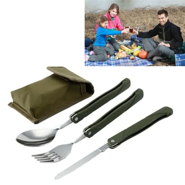 Ensemble de Couverts Camping Militaire - 11x7.5cm – Image 2