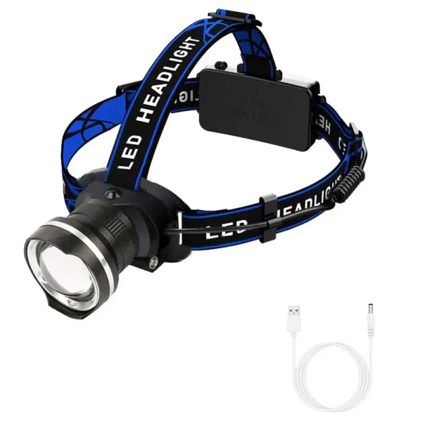 Lampe Frontale 4 LED – Zoomable, Étanche IPX4 – Image 9