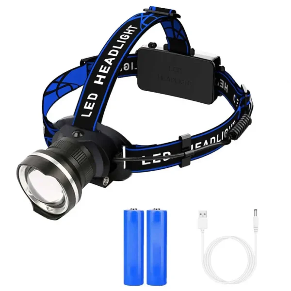 Lampe Frontale 4 LED – Zoomable, Étanche IPX4 – Image 11