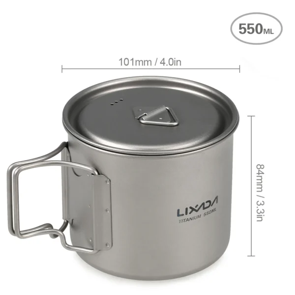 Ensemble Vaisselle Titane Camping - Gobelet 550ml – Image 2
