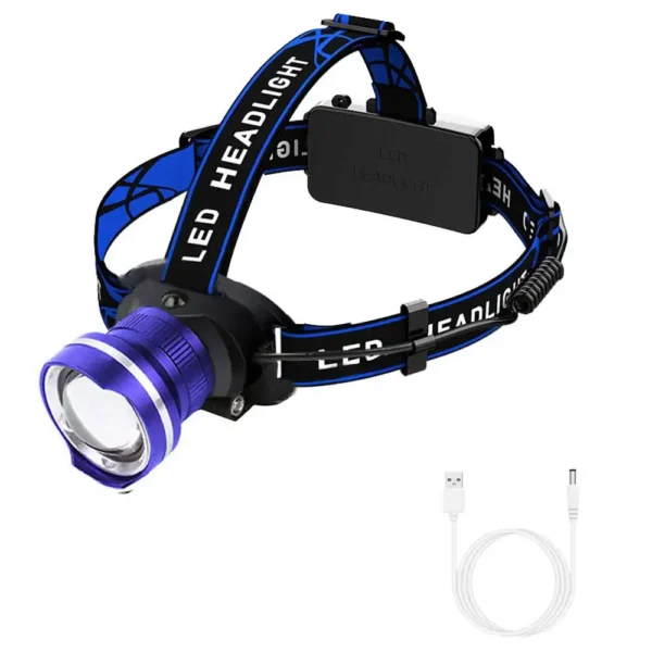 Lampe Frontale 4 LED – Zoomable, Étanche IPX4 – Image 12