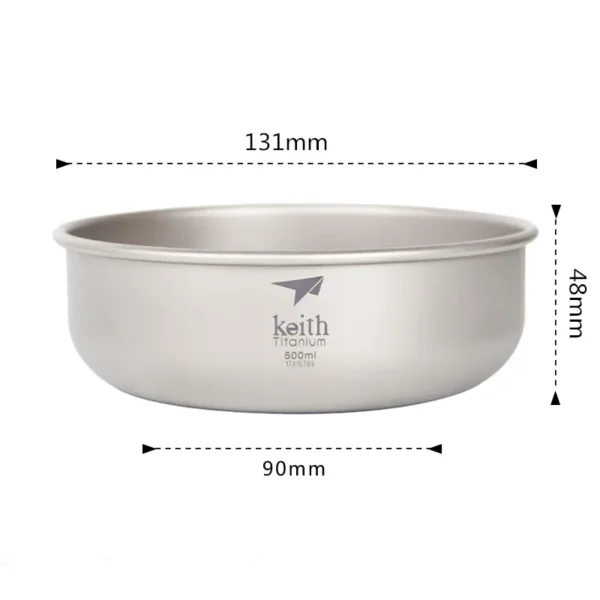 Bol en Titane Keith Camping 500 ml - Ultra-Léger et Résistant – Image 7