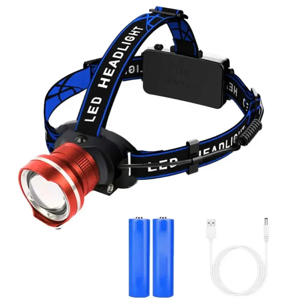 Lampe Frontale 4 LED – Zoomable, Étanche IPX4 – Image 10