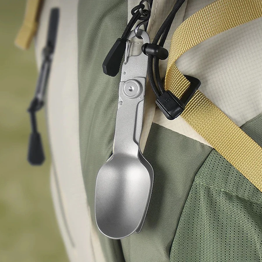 Cuillère-fourchette titane pliante ultralégère – Image 12