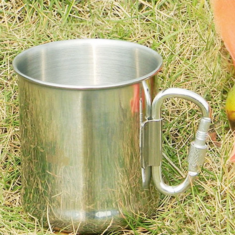 Tasse acier inox pliable 250/500ml poignée mousqueton – Image 3