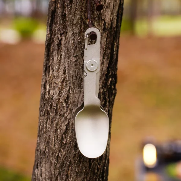 Cuillère-fourchette titane pliante ultralégère – Image 17