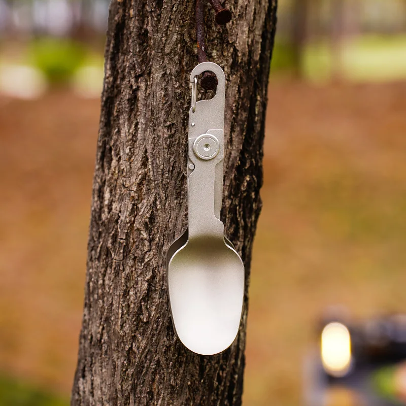 Cuillère-fourchette titane pliante ultralégère – Image 17