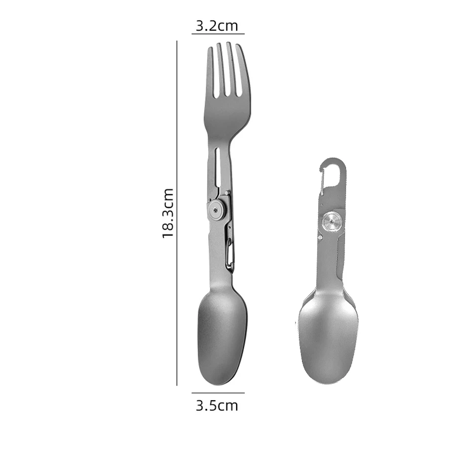 Cuillère-fourchette titane pliante ultralégère – Image 2
