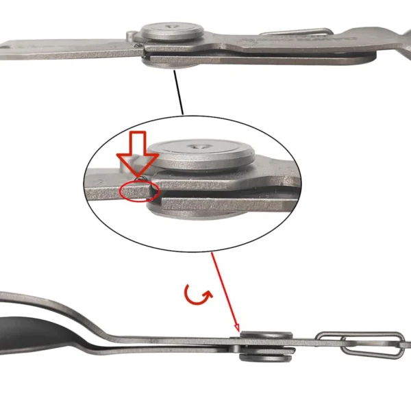 Cuillère-fourchette titane pliante ultralégère – Image 9