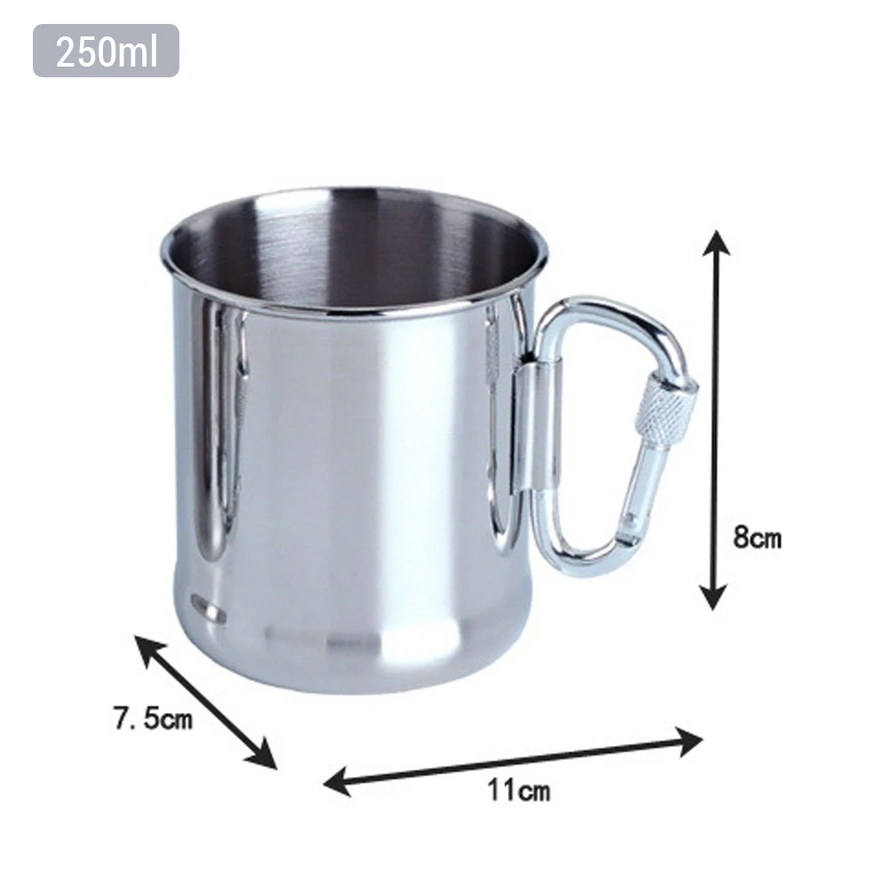 Tasse acier inox pliable 250/500ml poignée mousqueton – Image 4
