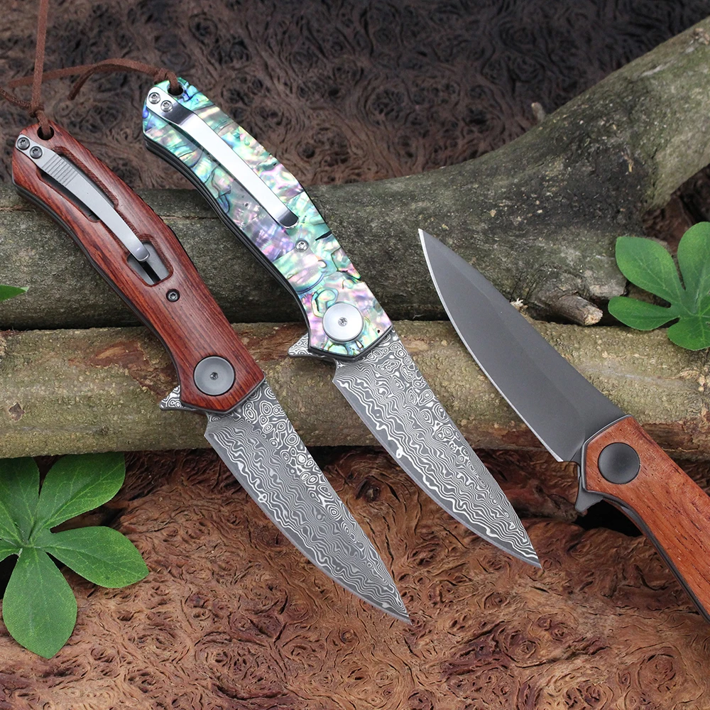 Couteau pliant Damas GT-K4020 avec manche premium – Image 11