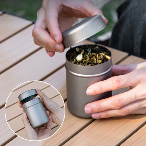 Boîte à Thé Titane Portable 8x6cm Camping Randonnée – Image 2