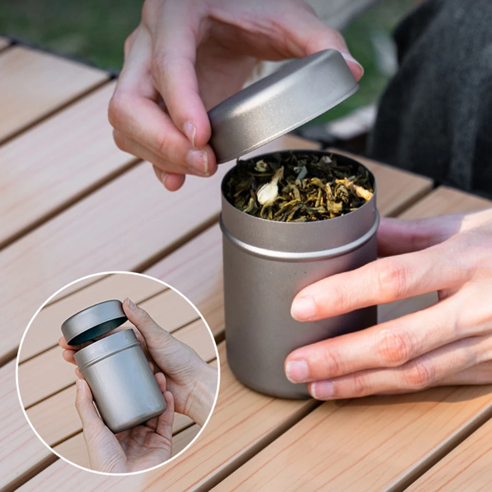 Boîte à Thé Titane Portable 8x6cm Camping Randonnée – Image 2