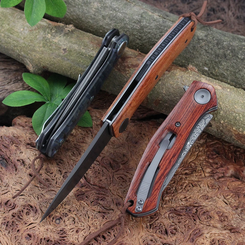 Couteau pliant Damas GT-K4020 avec manche premium – Image 5