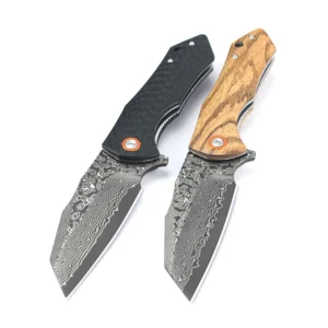 Couteau pliant acier Damas haut de gamme