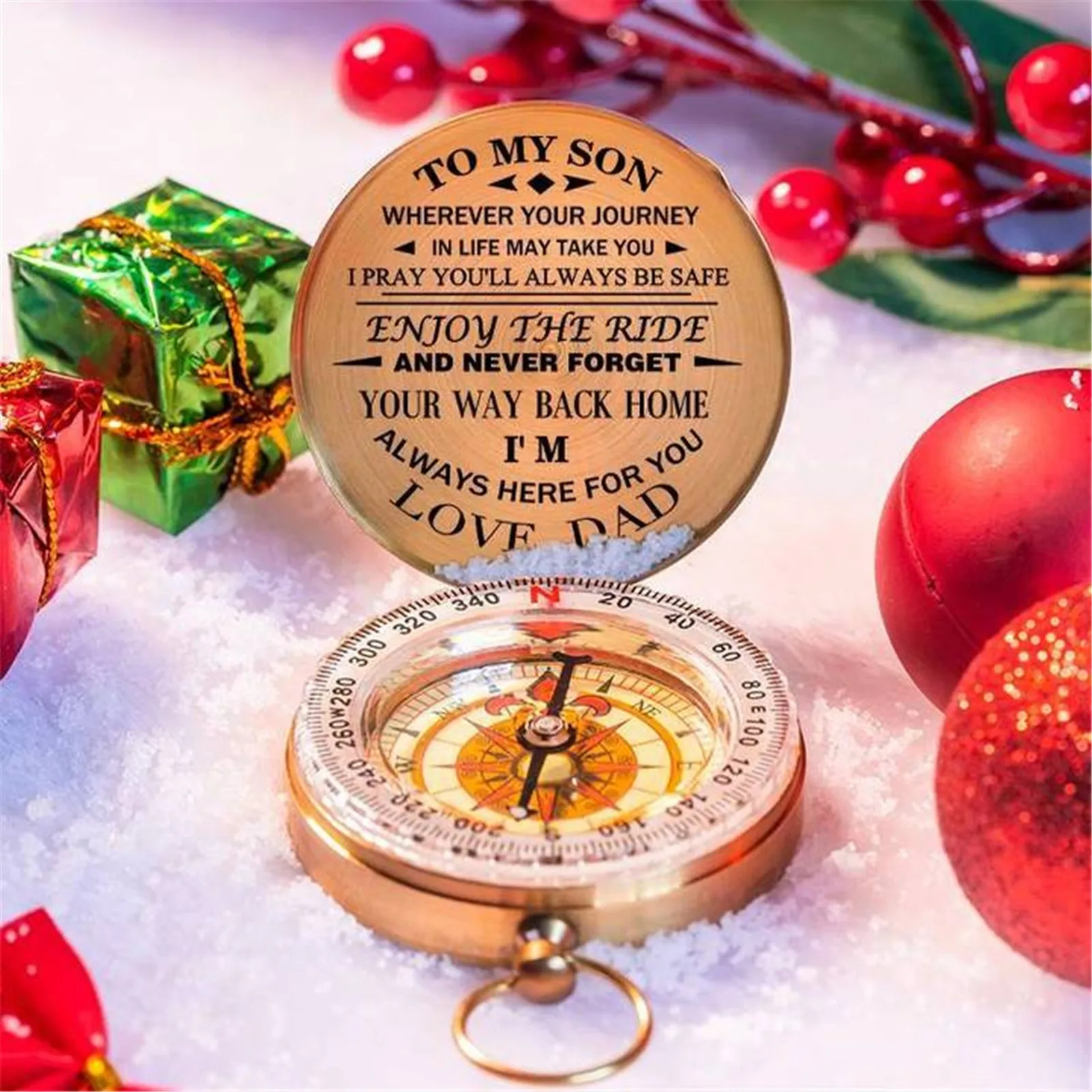 Boussole vintage en cuivre pour cadeau et collection – Image 6