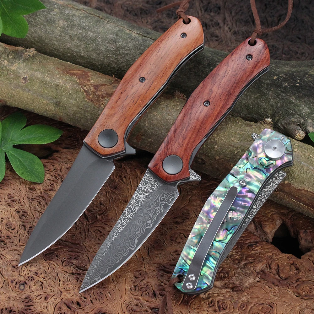 Couteau pliant Damas GT-K4020 avec manche premium – Image 4