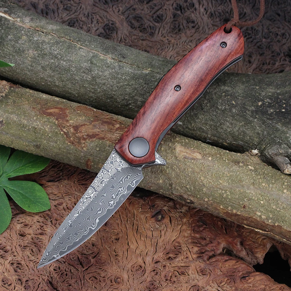 Couteau pliant Damas GT-K4020 avec manche premium – Image 9