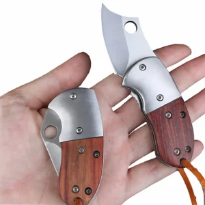 Couteau pliant miniature bois – porte-clés discret et durable