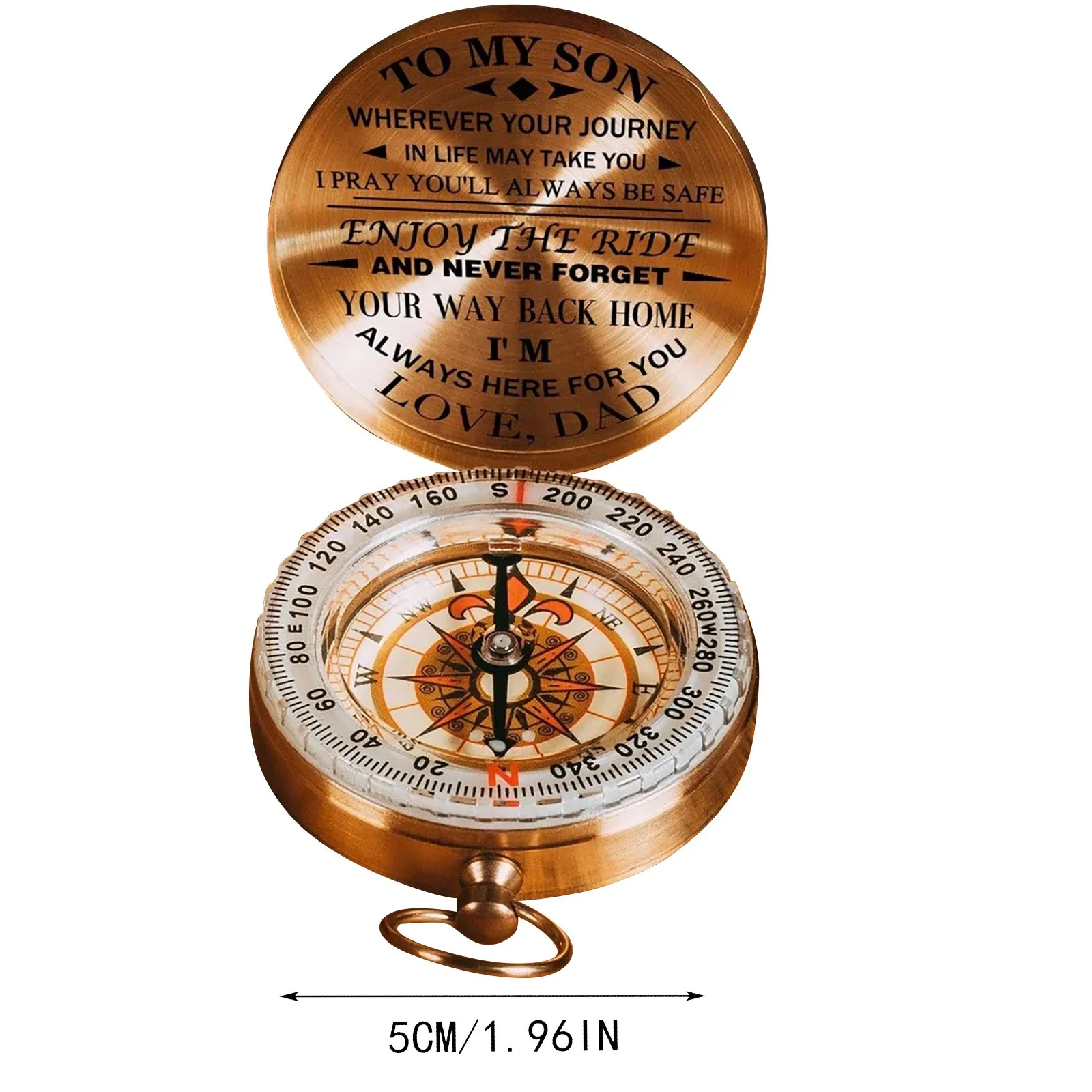 Boussole vintage en cuivre pour cadeau et collection – Image 3