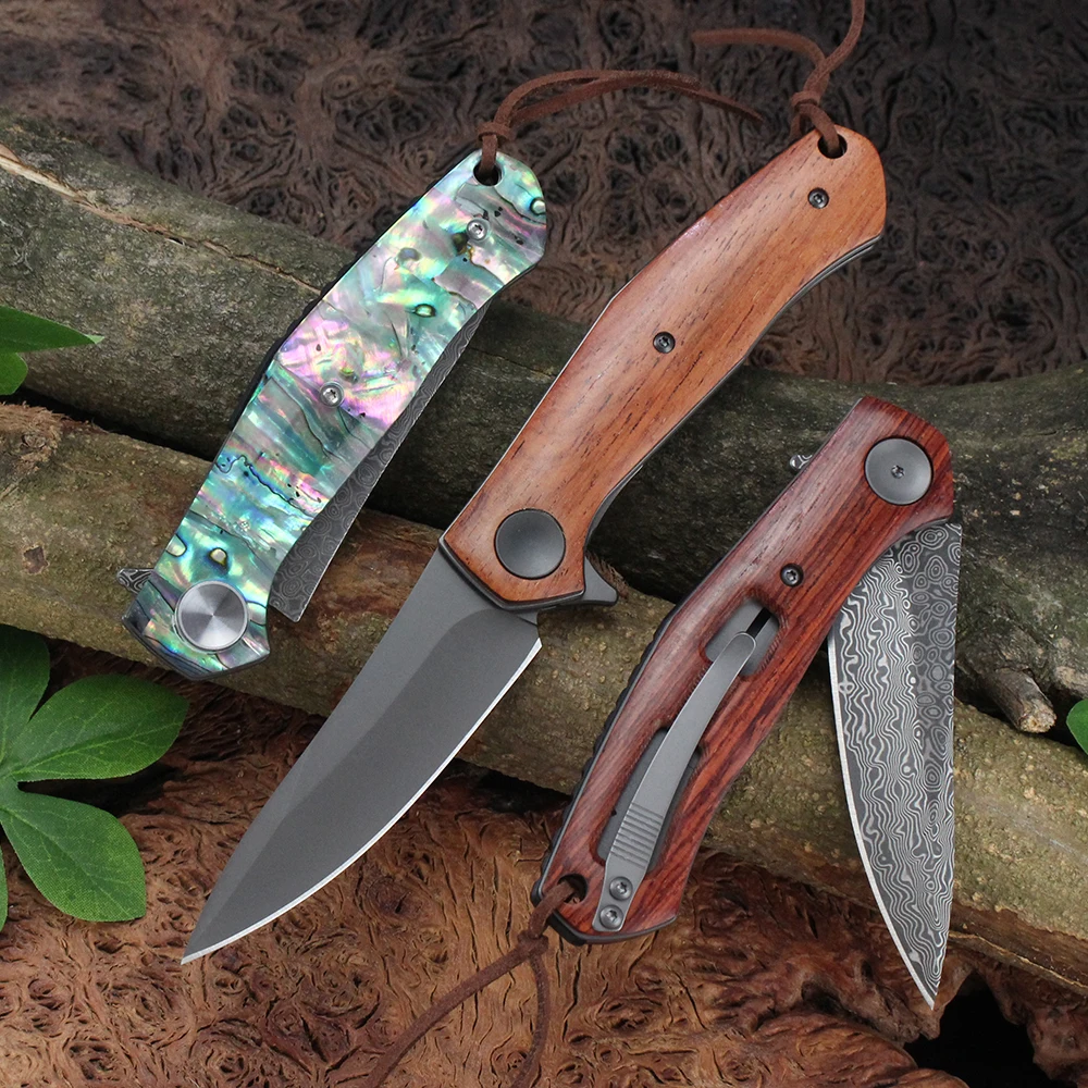 Couteau pliant Damas GT-K4020 avec manche premium – Image 3