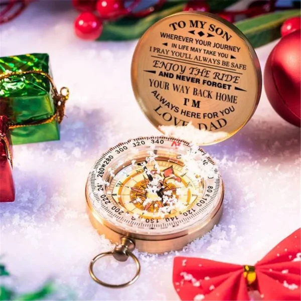 Boussole vintage en cuivre pour cadeau et collection – Image 4