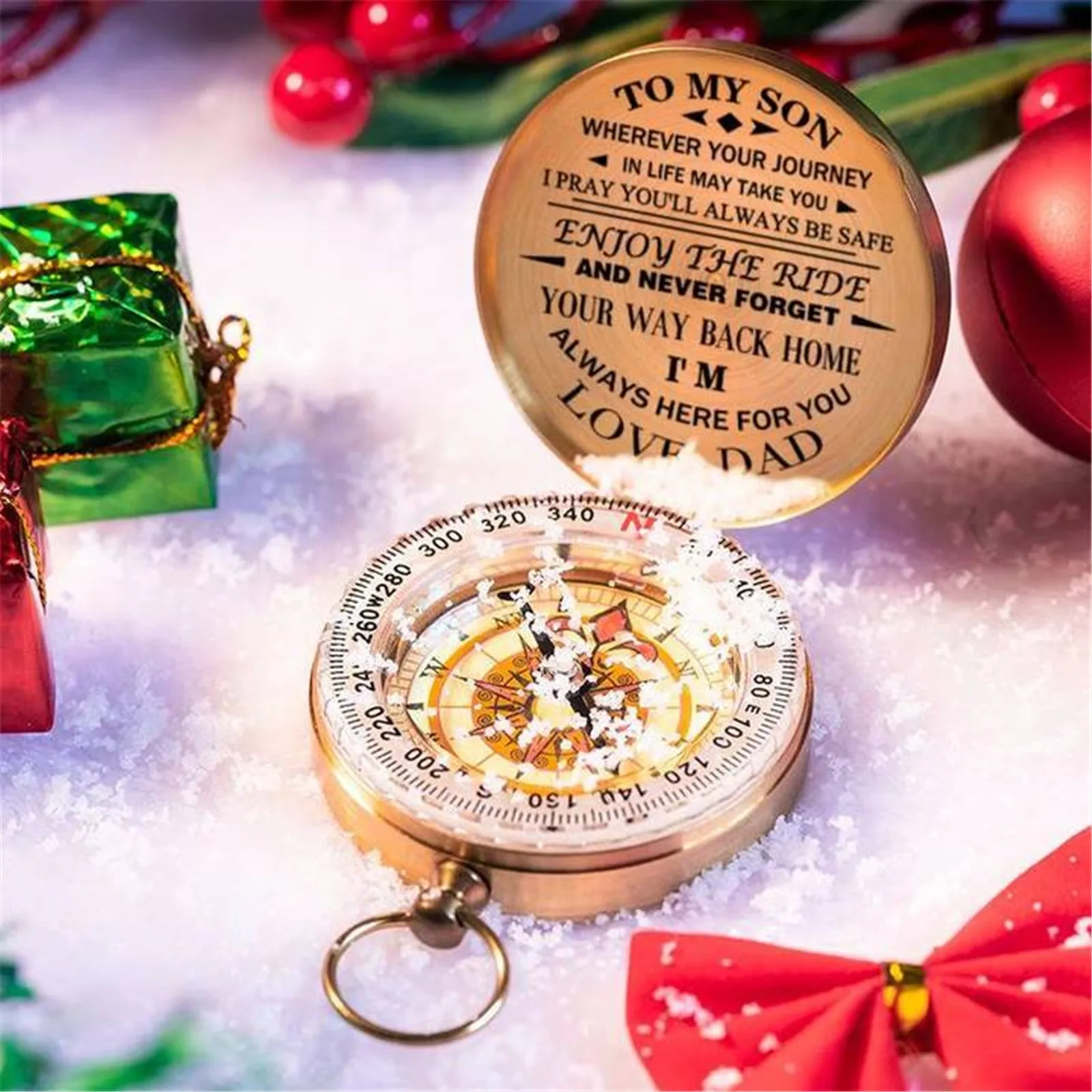 Boussole vintage en cuivre pour cadeau et collection – Image 4