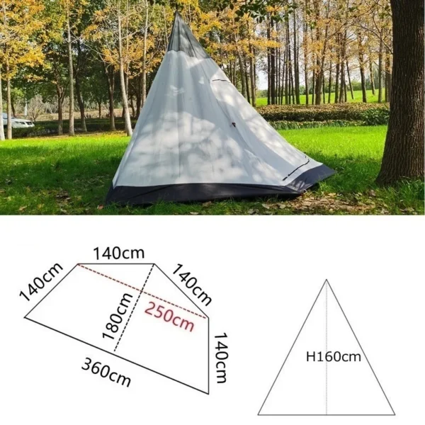 Tente pyramidale 4 saisons – Ultra légère et sans armature – Image 7