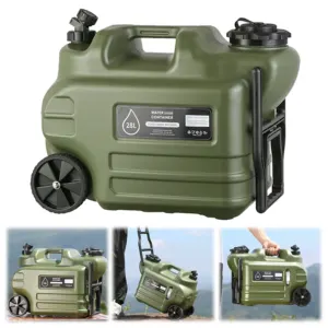 Conteneur d’eau 28 L à roulettes – Réservoir PE étanche