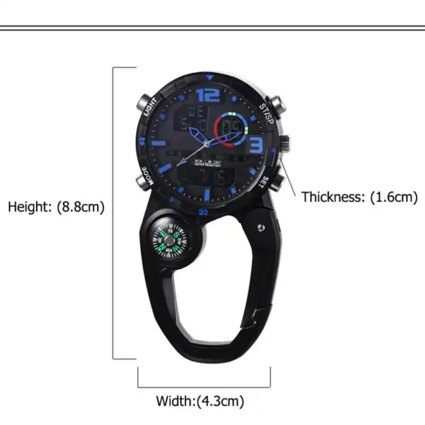 Montre à Mousqueton Ravel Avec Boussole | Cadran Phosphorescent, Bracelet Nylon | 43 Mm, étanche, Idéale Randonnée