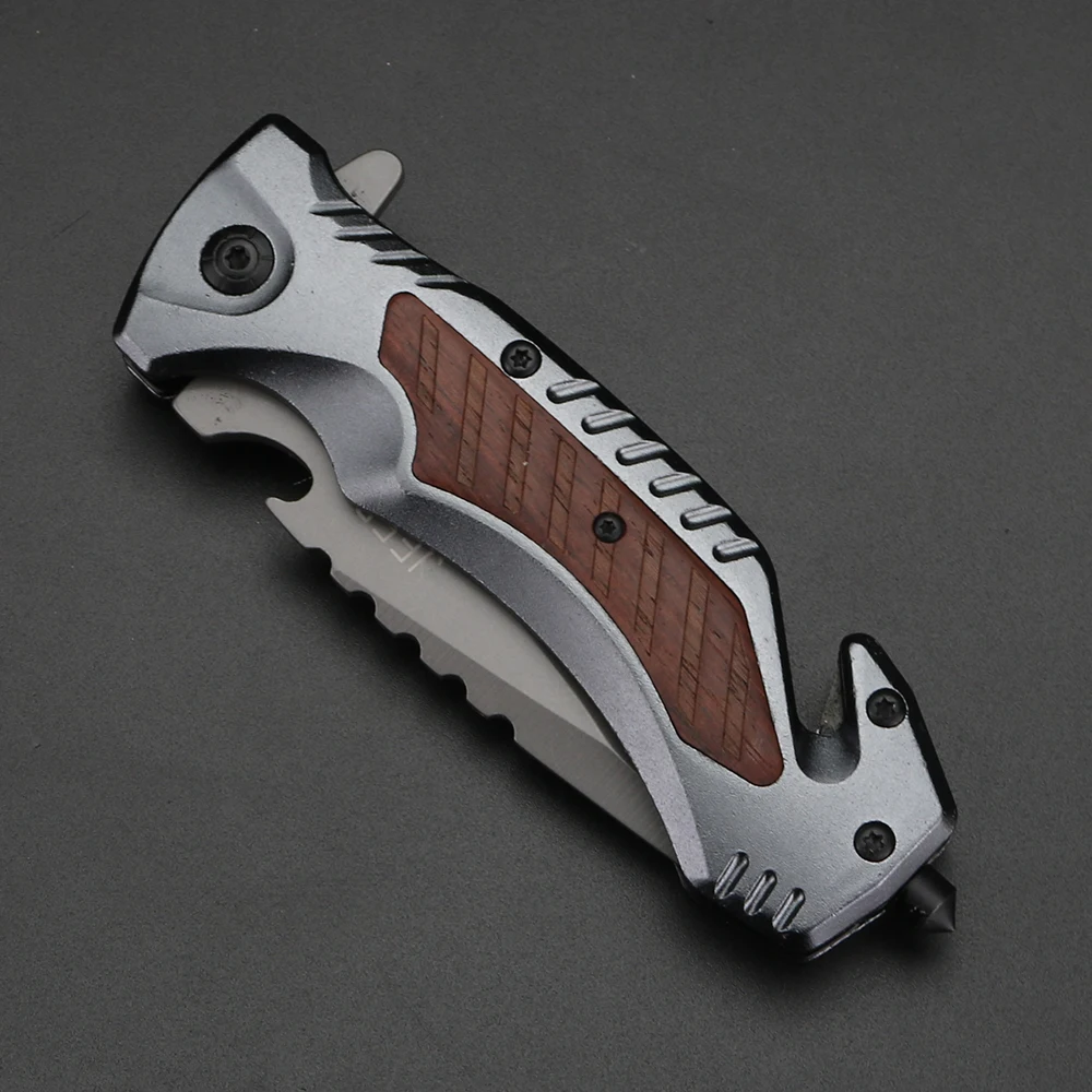 Couteau pliant D2 – Manche bois ergonomique EDC – Image 4