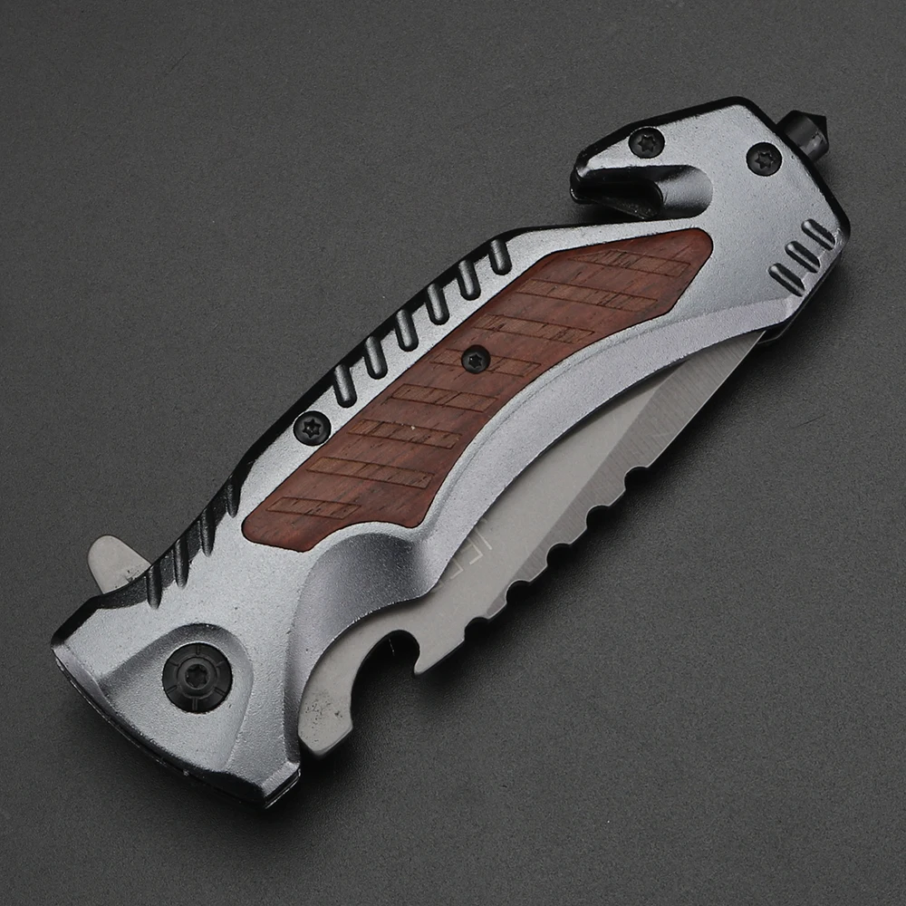 Couteau pliant D2 – Manche bois ergonomique EDC – Image 5