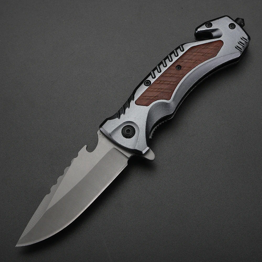 Couteau pliant D2 – Manche bois ergonomique EDC – Image 7