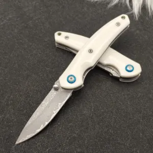 Couteau pliant VG10 – Poignée acrylique blanche