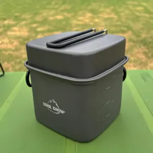 Batterie de cuisine camping 2-en-1 – Pot + poêle aluminium
