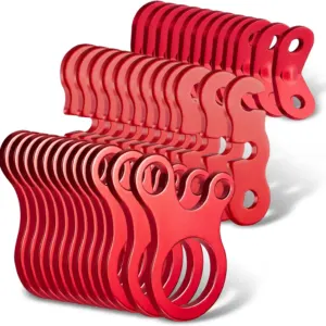 Kit tendeurs de corde camping – 36 pièces en alliage rouge