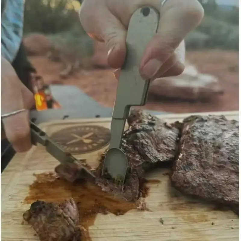 Cuillère fourchette 2-en-1 inox – Couverts camping outdoor – Image 14