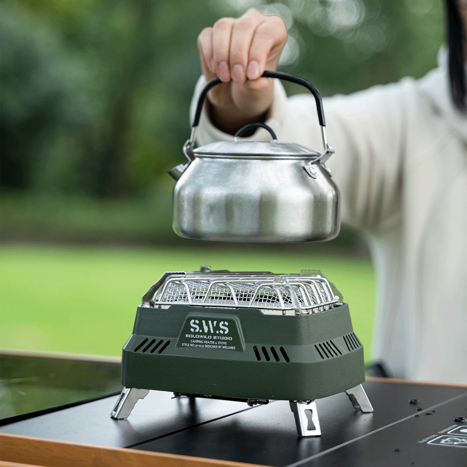 Mini poêle de chauffage extérieur 2-en-1 – Réchaud gaz – Image 10