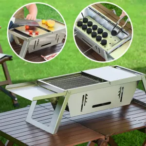 Barbecue pliable inox – Camping, pique-nique & bivouac