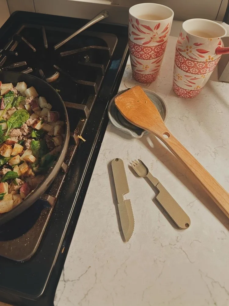 Cuillère fourchette 2-en-1 inox – Couverts camping outdoor – Image 17