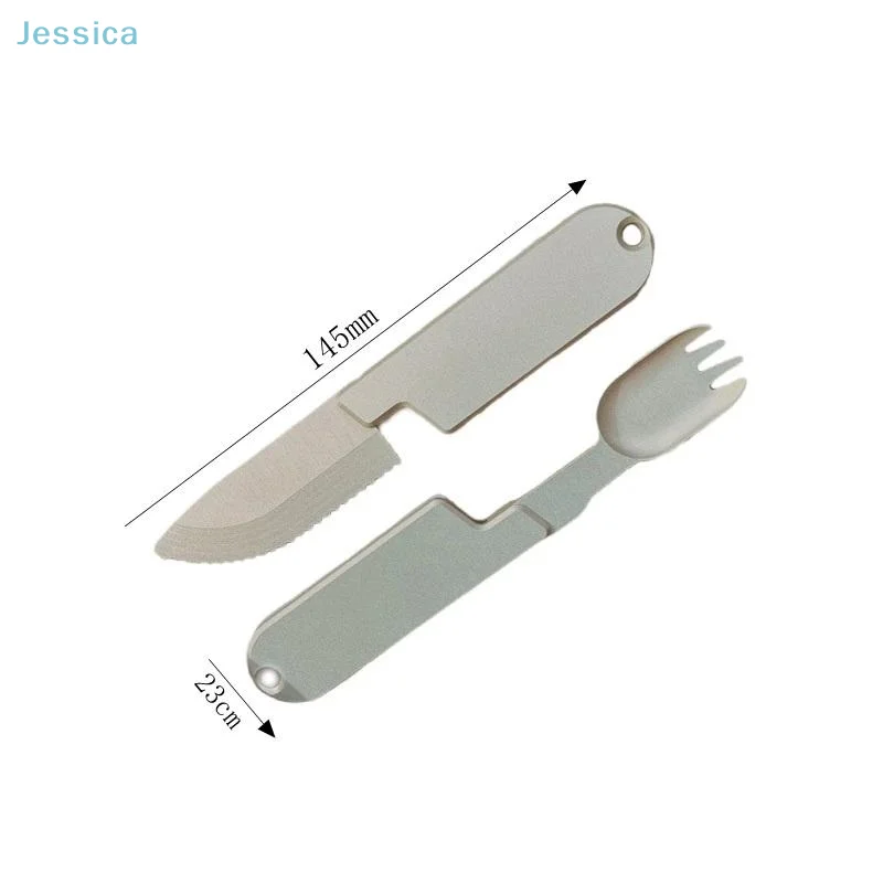 Cuillère fourchette 2-en-1 inox – Couverts camping outdoor – Image 6