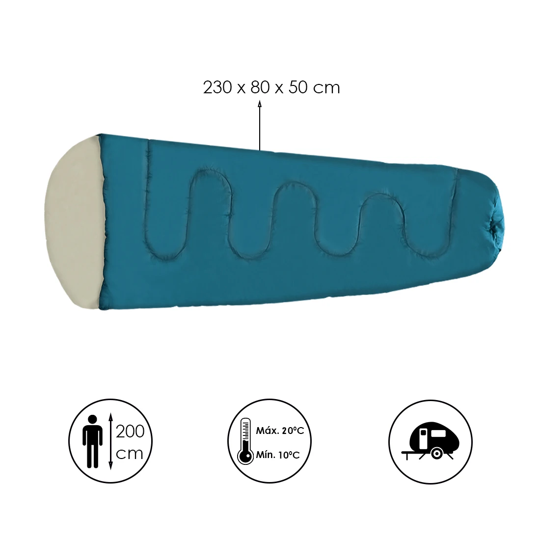 Sac de couchage 230 cm – Camping bivouac – Image 4